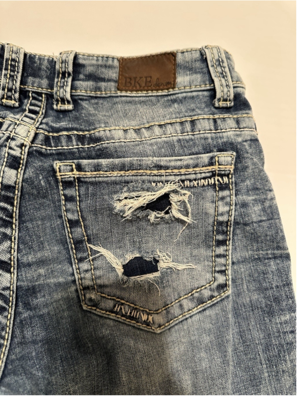 BKE Payton Denim Jeans Low Rise Womens 29R (29X 31.5) Blue Distressed Western - Picture 6 of 16